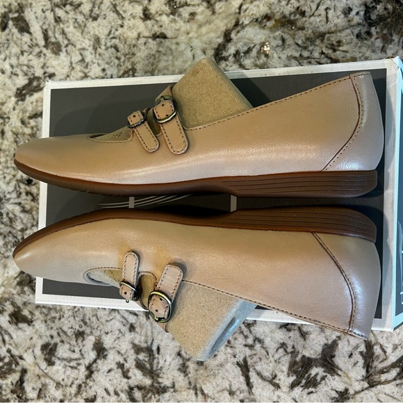 Dansko Leeza Ballerina Flats Leather Double Strap Buckle Tan Women 38‎ 7.5-8 - Picture 8 of 16